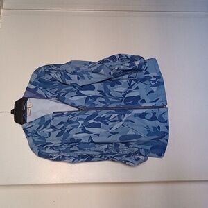 Women's Blue Patterned Jacket Blue Camo